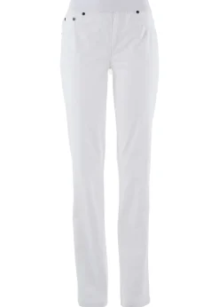 bonprix bonprix Treggings de sarga de mezcla de algodón elástica Blanco