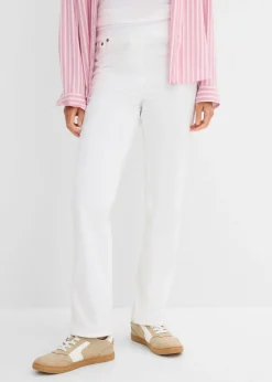 bonprix bonprix Treggings de sarga de mezcla de algodón elástica Blanco