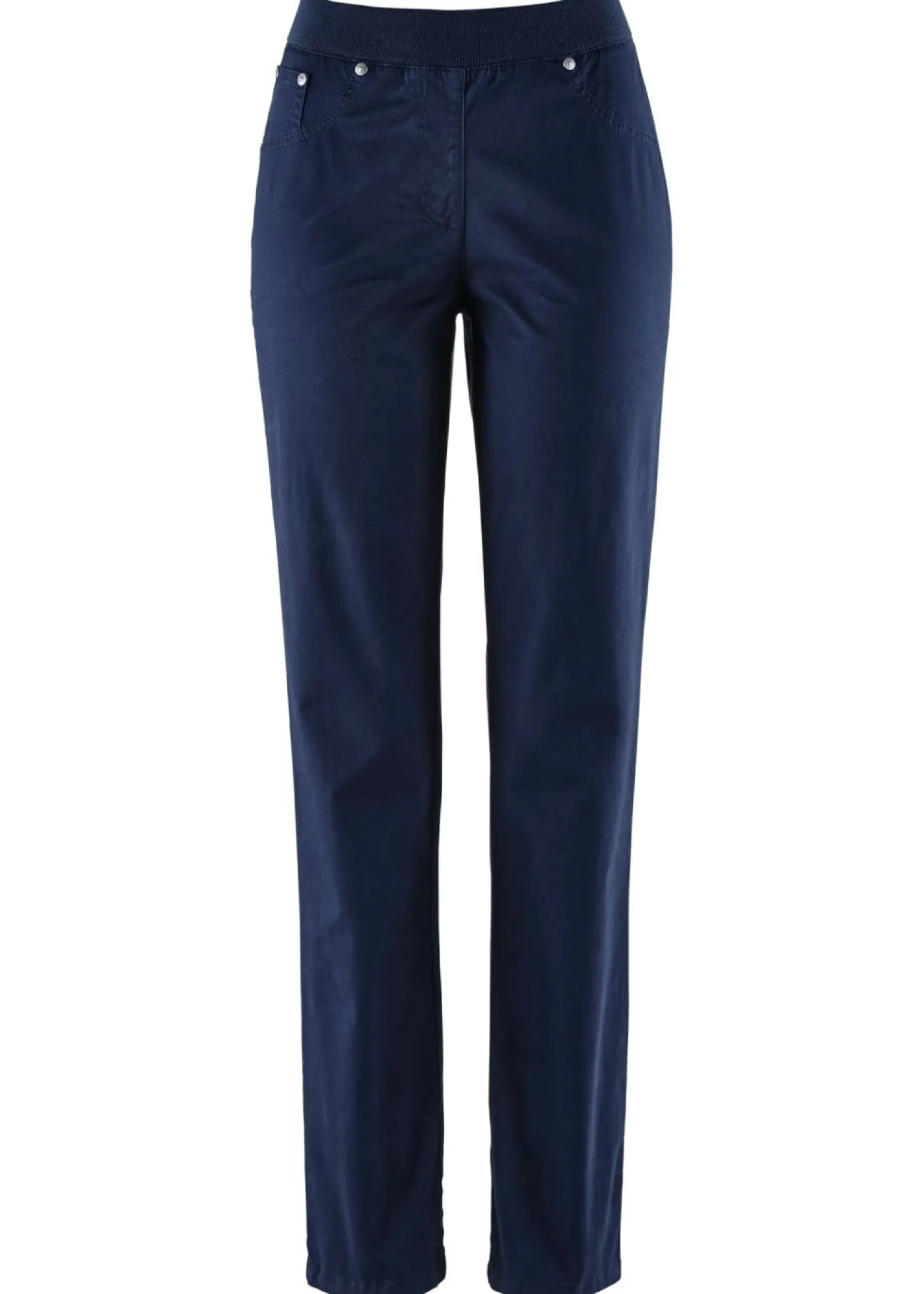 bonprix bonprix Treggings de sarga de mezcla de algodón elástica Azul marino Sale