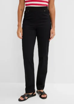 bonprix bonprix Treggings de sarga de mezcla de algodón elástica Negro Online