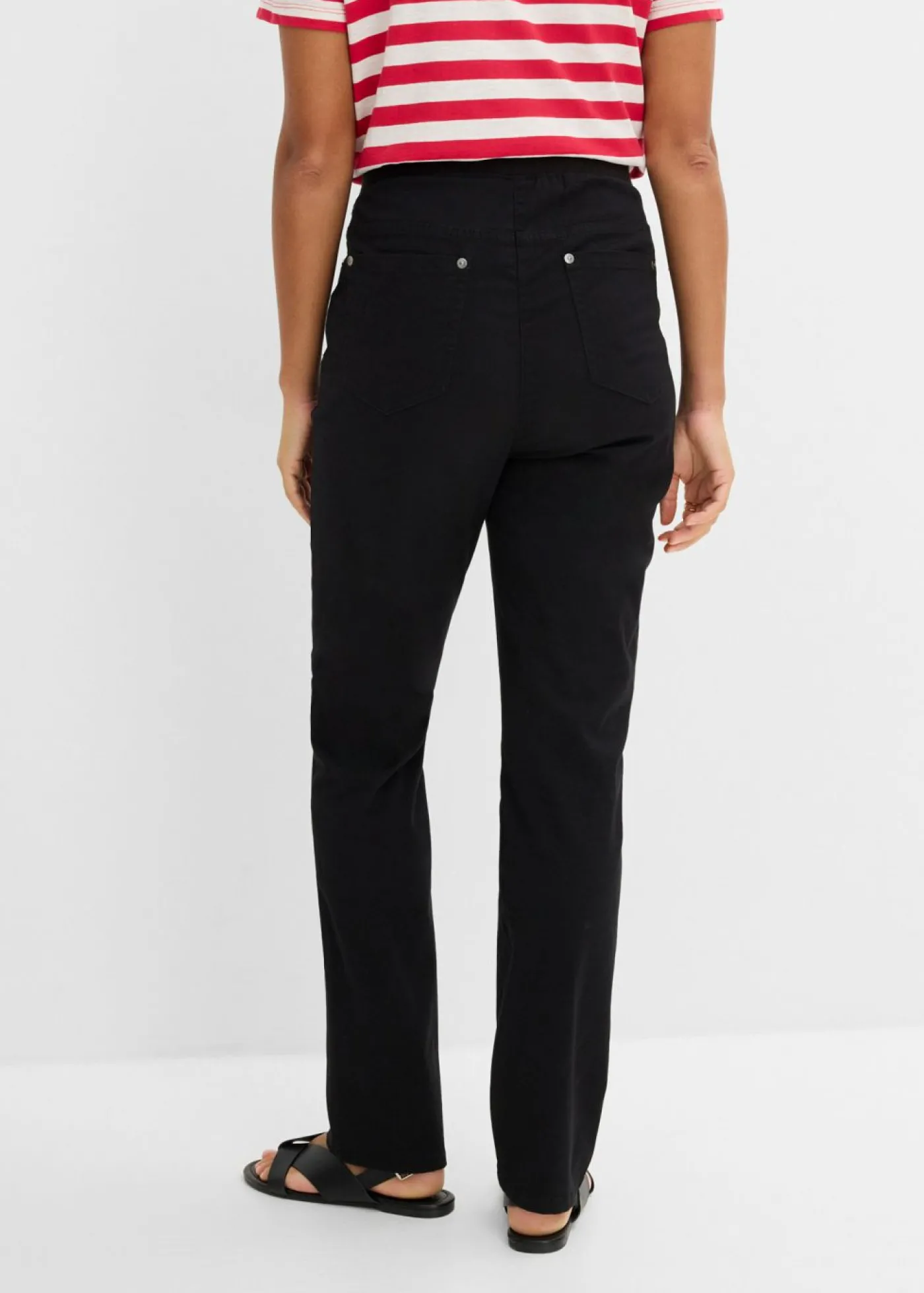 bonprix bonprix Treggings de sarga de mezcla de algodón elástica Negro Online