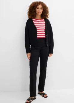 bonprix bonprix Treggings de sarga de mezcla de algodón elástica Negro Online