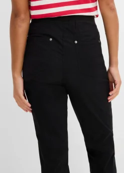 bonprix bonprix Treggings de sarga de mezcla de algodón elástica Negro Online