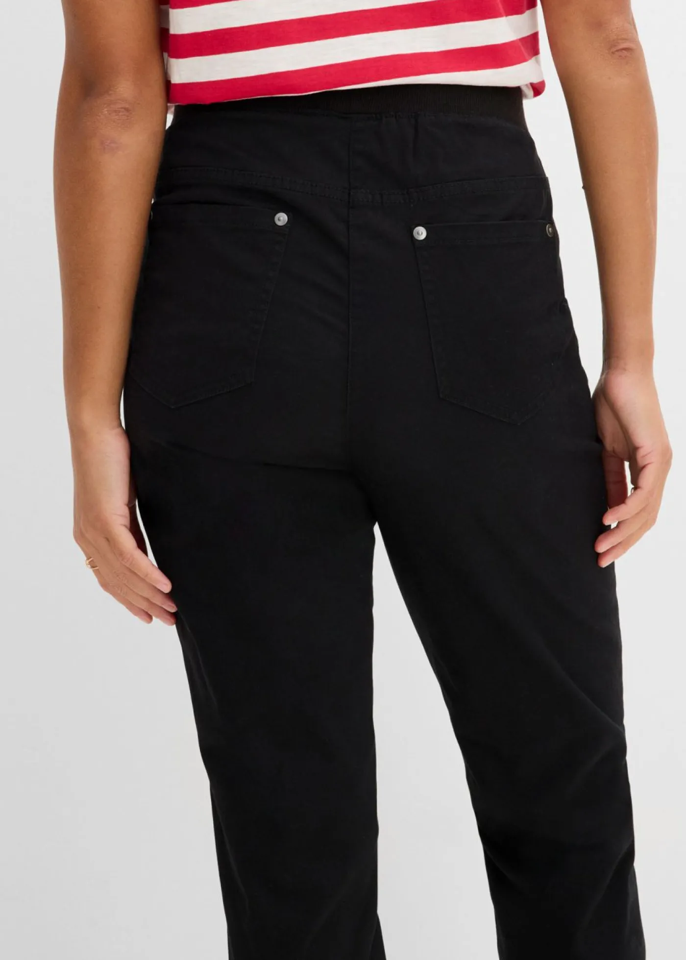 bonprix bonprix Treggings de sarga de mezcla de algodón elástica Negro Online