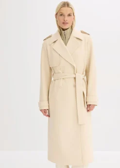 bonprix bonprix Trenca con aspecto de lana gris guijarro Outlet