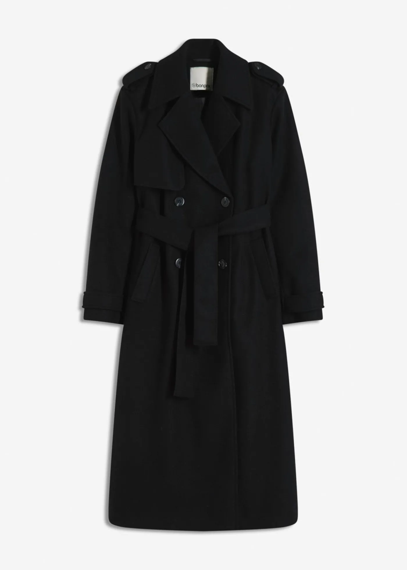 bonprix bonprix Trenca con aspecto de lana Negro New