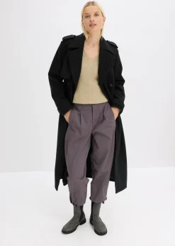 bonprix bonprix Trenca con aspecto de lana Negro New
