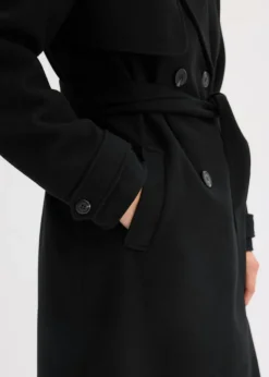 bonprix bonprix Trenca con aspecto de lana Negro New