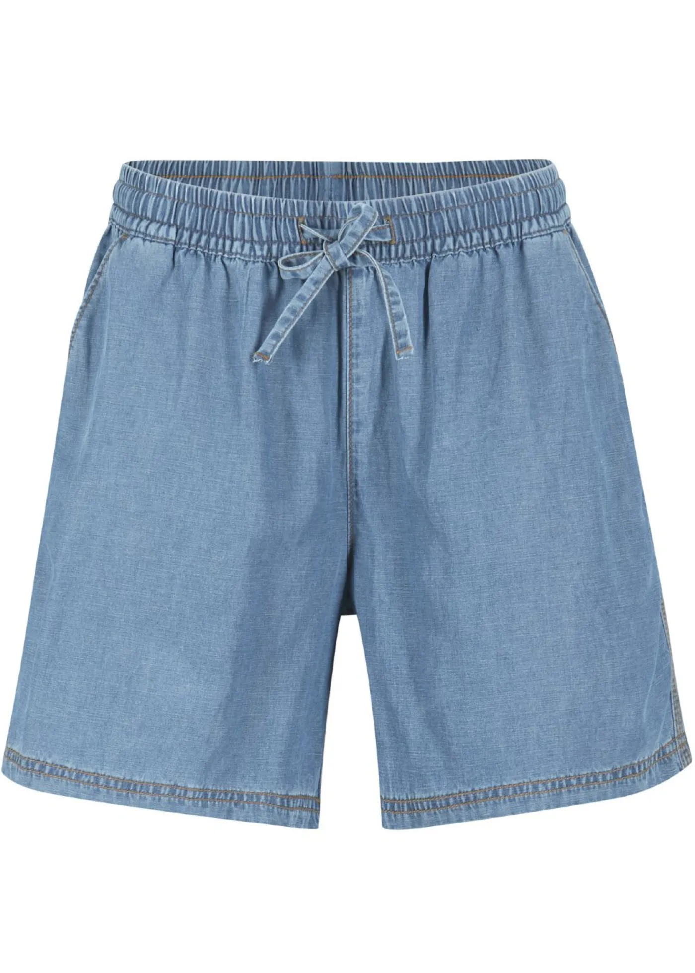 bonprix bonprix Vaquero corto ligero con lino azul claro denim New