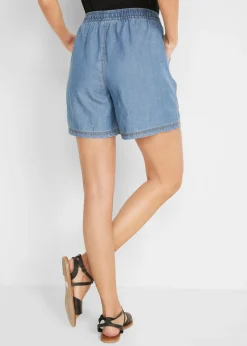 bonprix bonprix Vaquero corto ligero con lino azul claro denim New