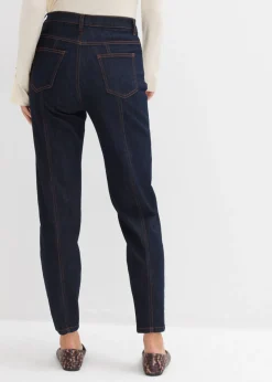 bonprix bonprix Vaquero mom, high waist, elásticos Azul oscuro denim