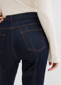 bonprix bonprix Vaquero mom, high waist, elásticos Azul oscuro denim