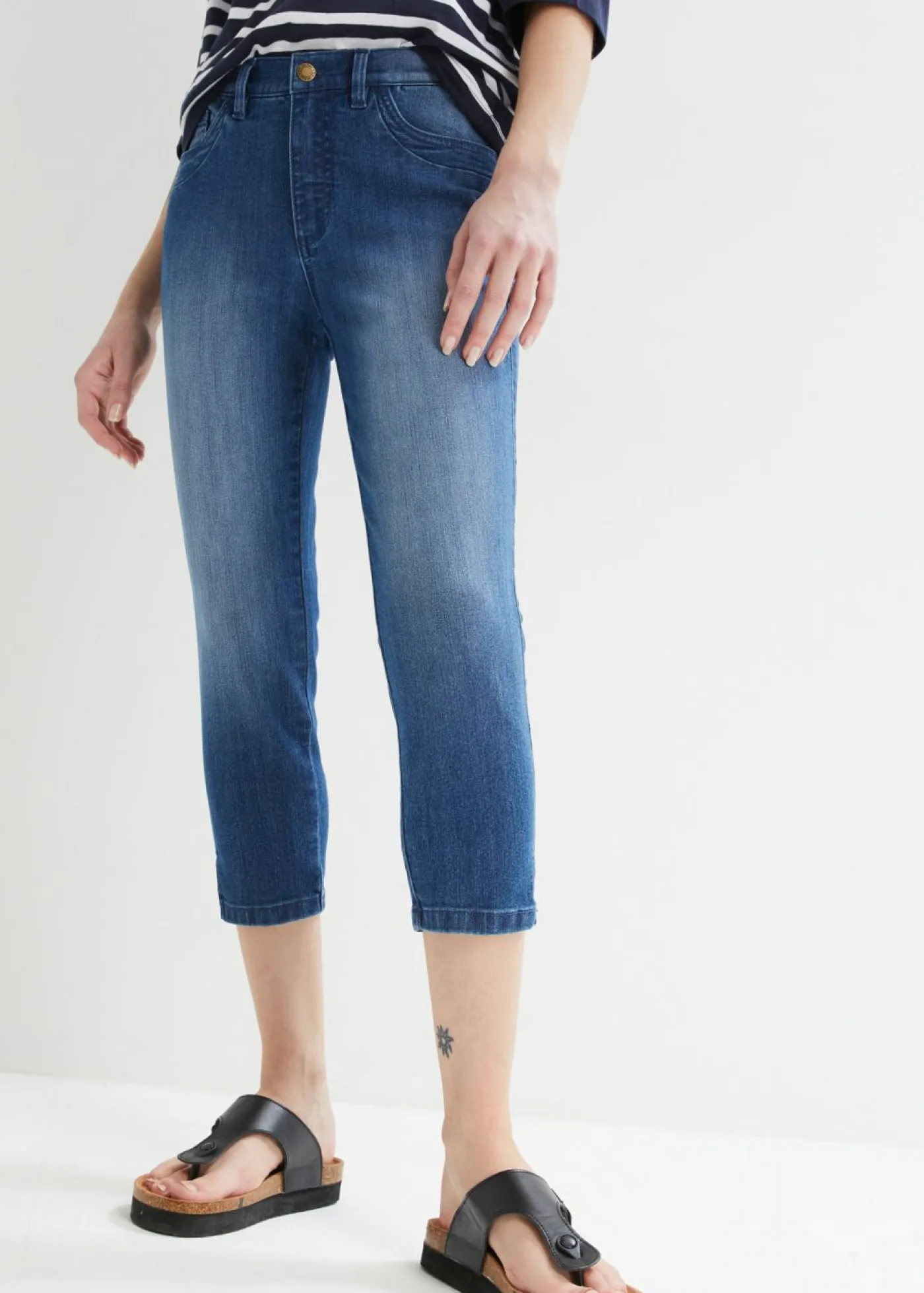 bonprix bonprix Vaqueros 3/4 azul piedra+azul oscuro denim usado Best