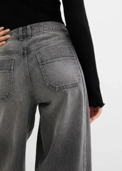 bonprix bonprix Vaqueros abullonados con talle medio Denim gris usado Discount