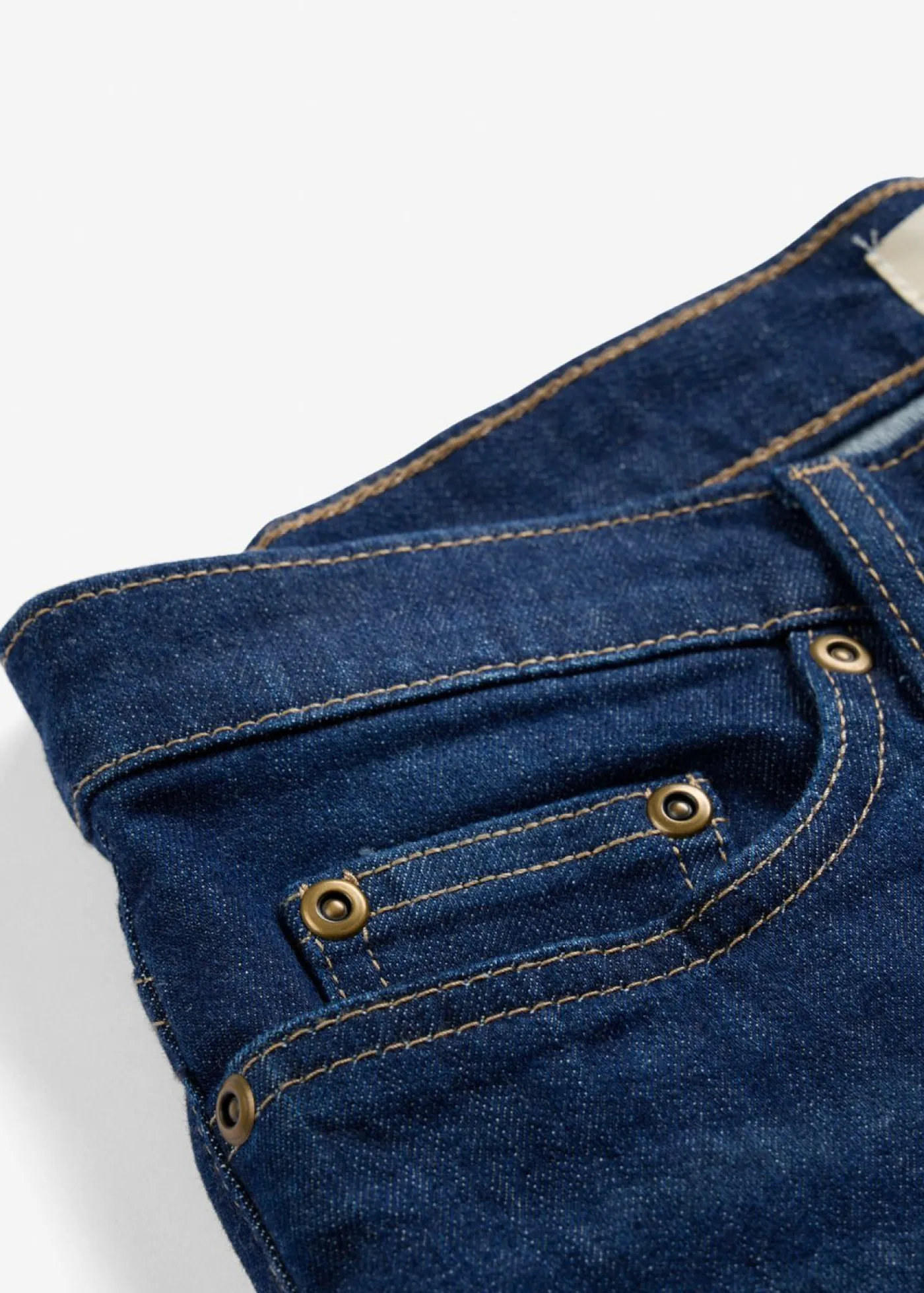 bonprix bonprix Vaqueros acampanados de talle medio azul oscuro denim usado Sale