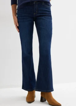 bonprix bonprix Vaqueros acampanados de talle medio azul oscuro denim usado Sale