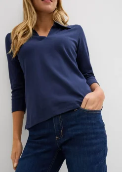 bonprix bonprix Vaqueros acampanados de talle medio azul oscuro denim usado Sale