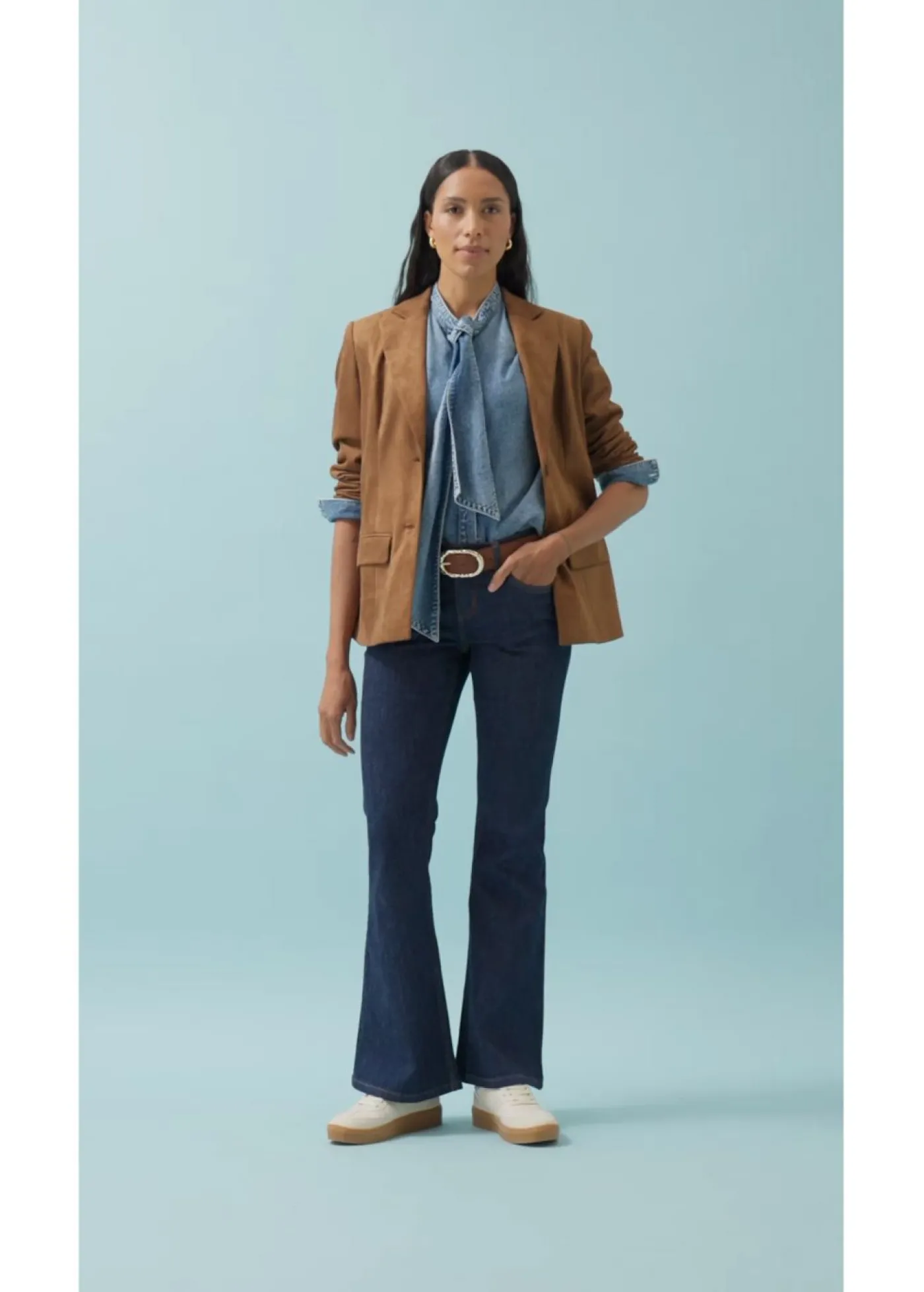 bonprix bonprix Vaqueros acampanados de talle medio Azul oscuro denim Hot