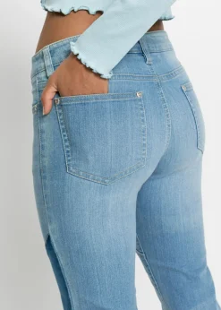 bonprix bonprix Vaqueros acampanados de talle medio azul claro denim/azul piedra/azul oscuro denim New