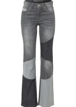 bonprix bonprix Vaqueros acampanados de talle medio denim gris/gris oscuro denim/denim gris medio Discount