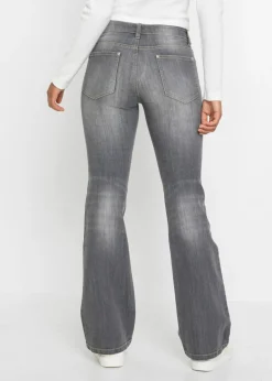bonprix bonprix Vaqueros acampanados de talle medio denim gris/gris oscuro denim/denim gris medio Discount