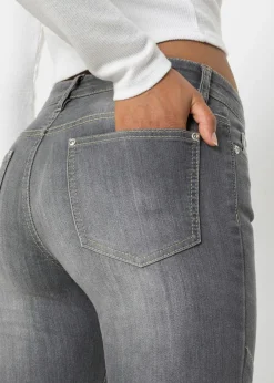 bonprix bonprix Vaqueros acampanados de talle medio denim gris/gris oscuro denim/denim gris medio Discount
