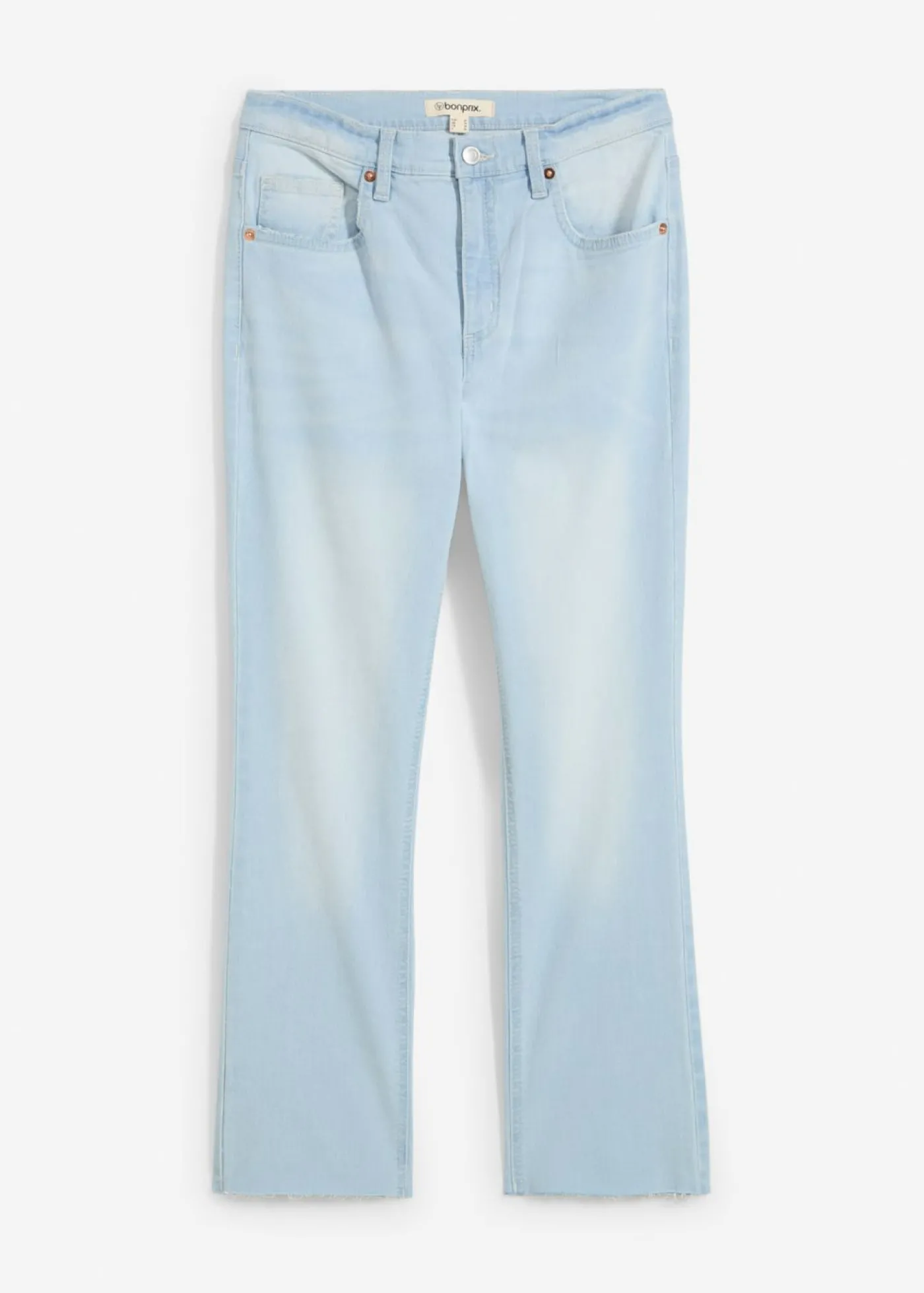 bonprix bonprix Vaqueros acampanados, high waist, cropped azul hielo denim usado Online