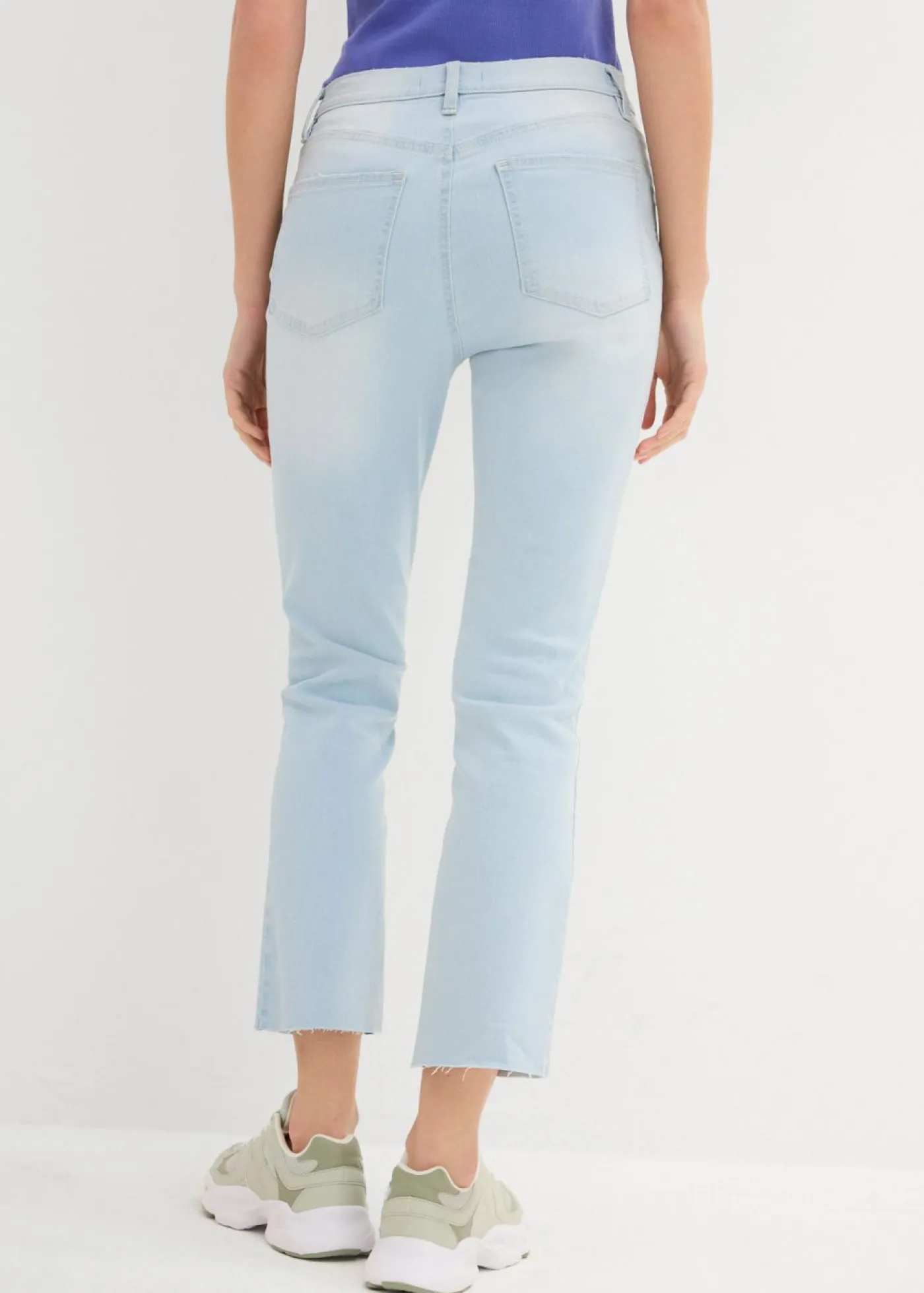 bonprix bonprix Vaqueros acampanados, high waist, cropped azul hielo denim usado Online