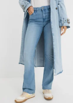 bonprix bonprix Vaqueros acampanados, mid waist, elásticos azul claro denim Sale