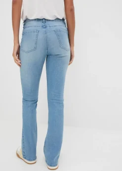 bonprix bonprix Vaqueros acampanados, mid waist, elásticos azul claro denim Sale