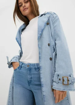 bonprix bonprix Vaqueros acampanados, mid waist, elásticos azul claro denim Sale