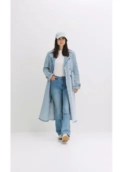 bonprix bonprix Vaqueros acampanados, mid waist, elásticos azul claro denim Sale