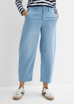 bonprix bonprix Vaqueros balloon, mid waist, super soft, cropped azul hielo denim usado Online