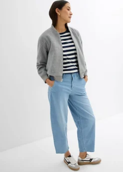 bonprix bonprix Vaqueros balloon, mid waist, super soft, cropped azul hielo denim usado Online