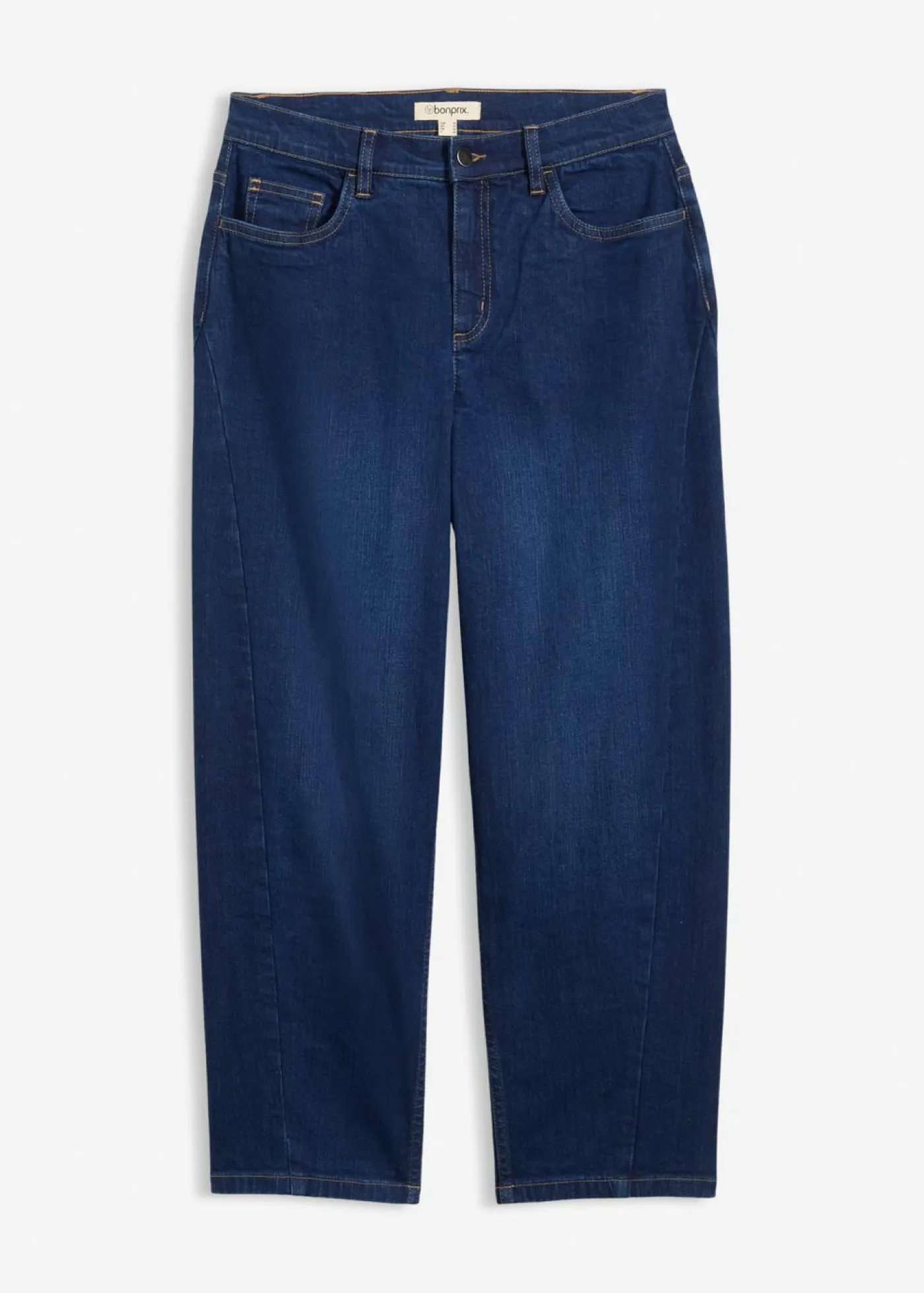 bonprix bonprix Vaqueros barrel, mid waist, de algodón orgánico azul oscuro denim usado Sale