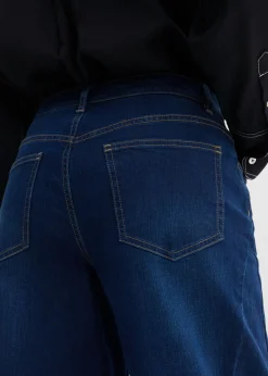 bonprix bonprix Vaqueros barrel, mid waist, de algodón orgánico azul oscuro denim usado Sale
