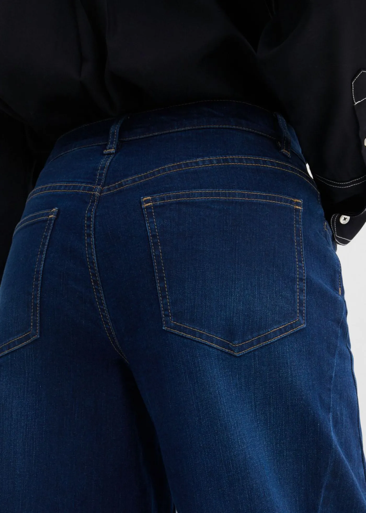 bonprix bonprix Vaqueros barrel, mid waist, de algodón orgánico azul oscuro denim usado Sale