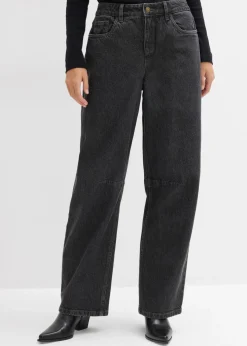 bonprix bonprix Vaqueros barrel, mid waist denim gris oscuro usado Clearance