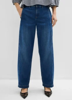 bonprix bonprix Vaqueros barrel, mid waist Azul piedra usado Discount