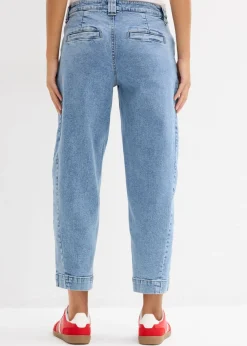 bonprix bonprix Vaqueros barrel, mid waist, cropped Azul piedra usado Outlet