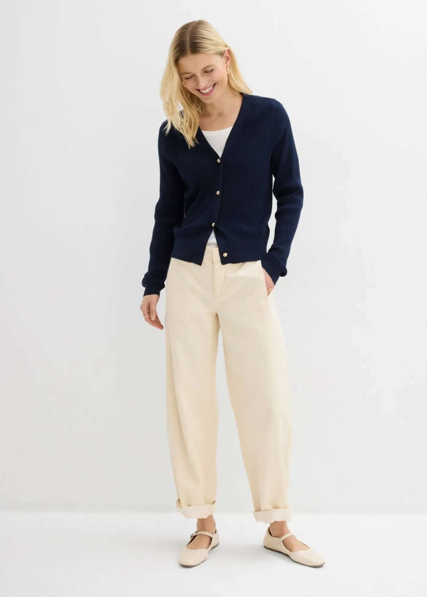 bonprix bonprix Vaqueros barrel, mid waist Sin teñir