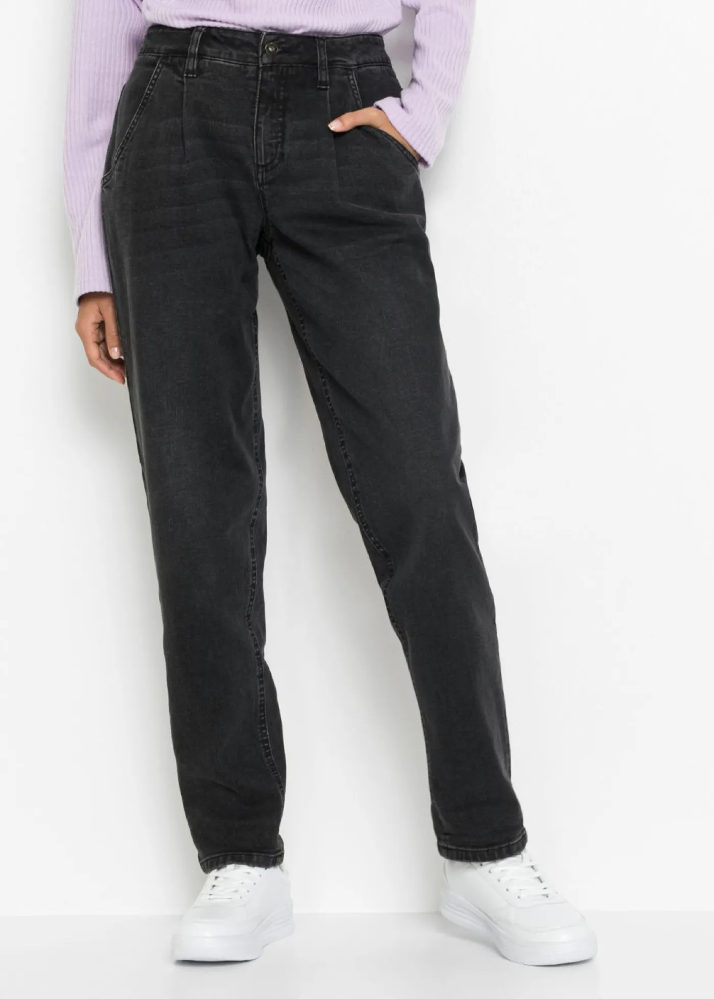 bonprix bonprix Vaqueros barrel, mid waist, elástico denim negro Best