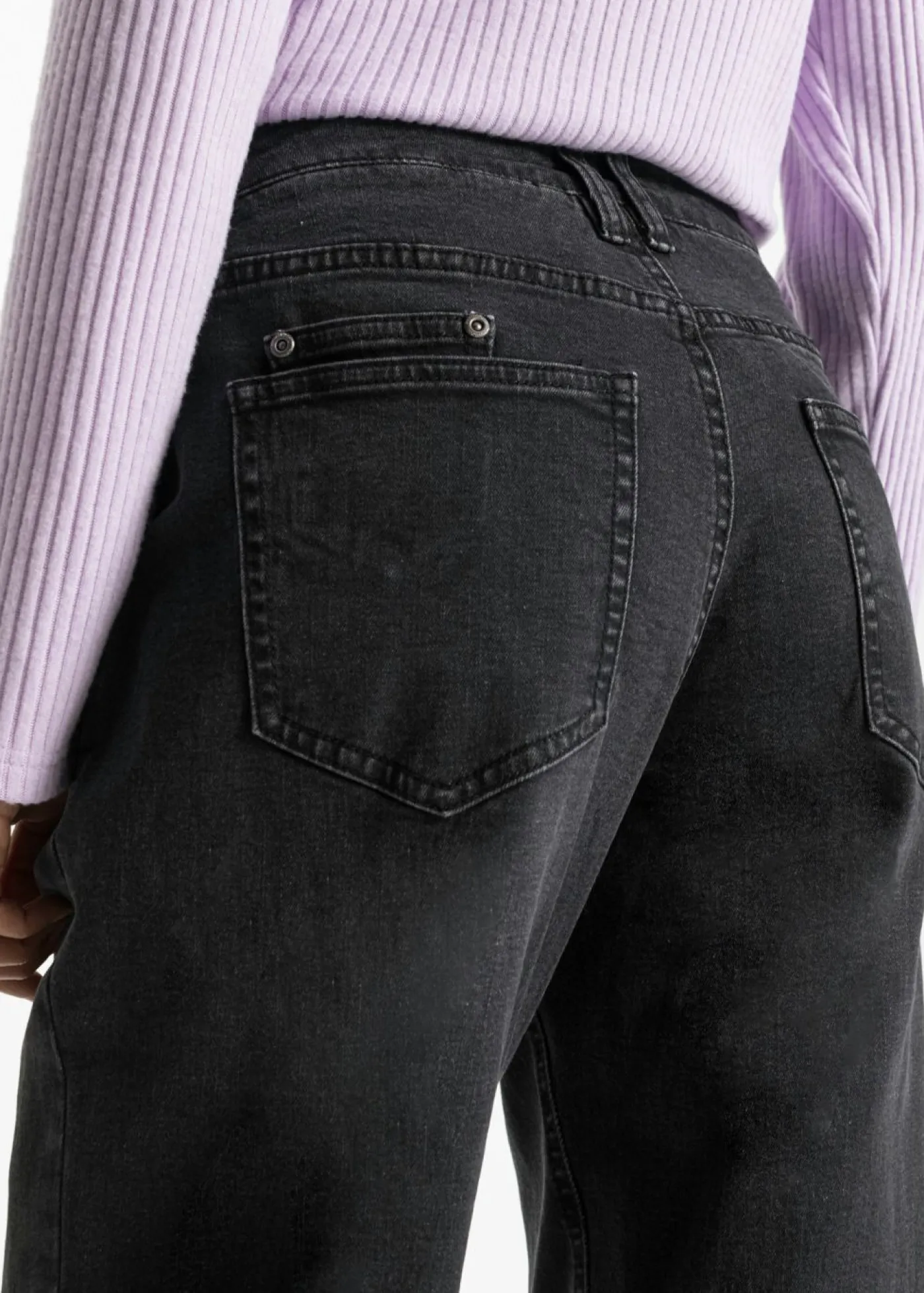bonprix bonprix Vaqueros barrel, mid waist, elástico denim negro Best