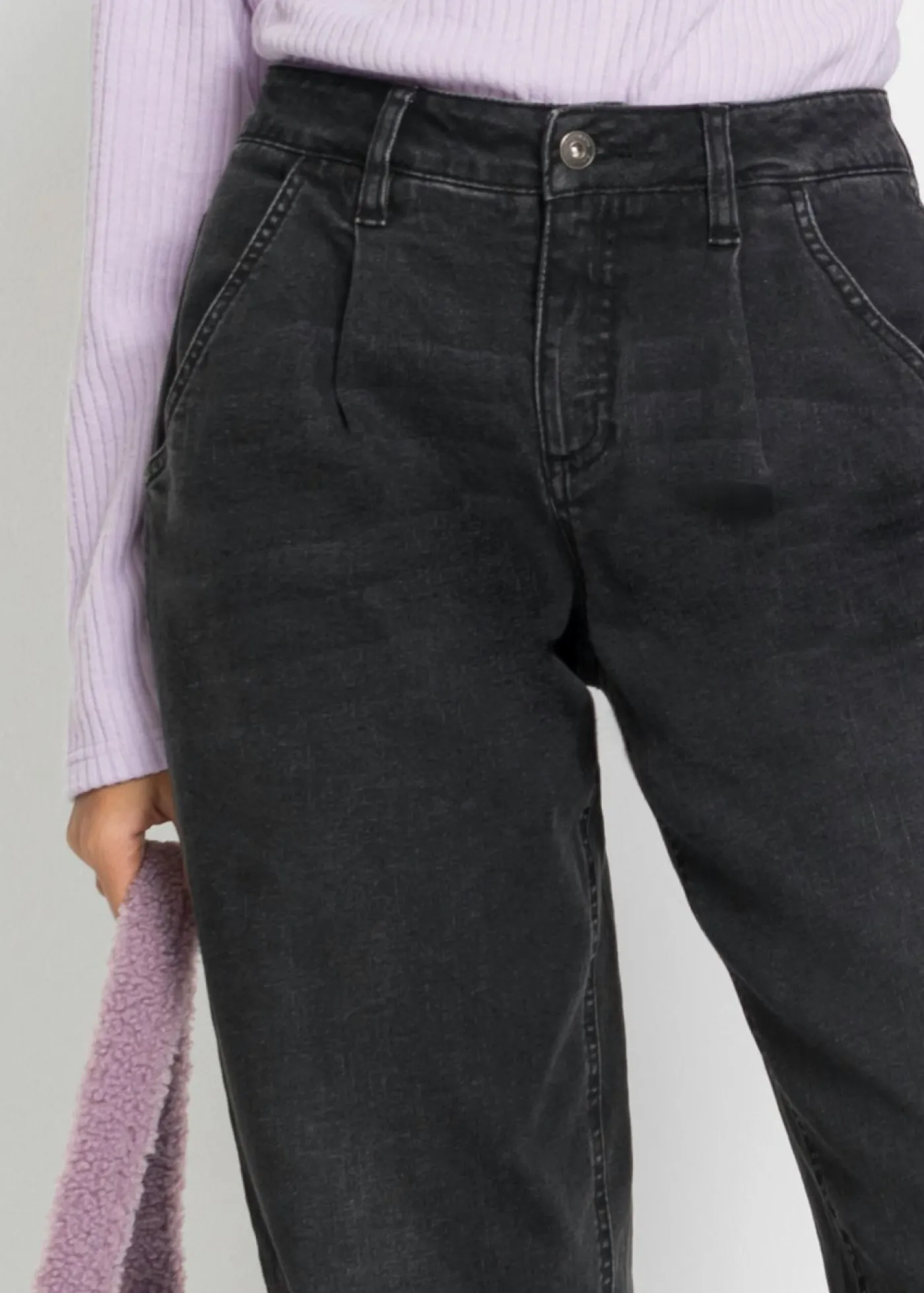 bonprix bonprix Vaqueros barrel, mid waist, elástico denim negro Best