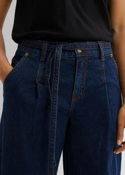 bonprix bonprix Vaqueros barrel, mid waist Azul oscuro denim Online