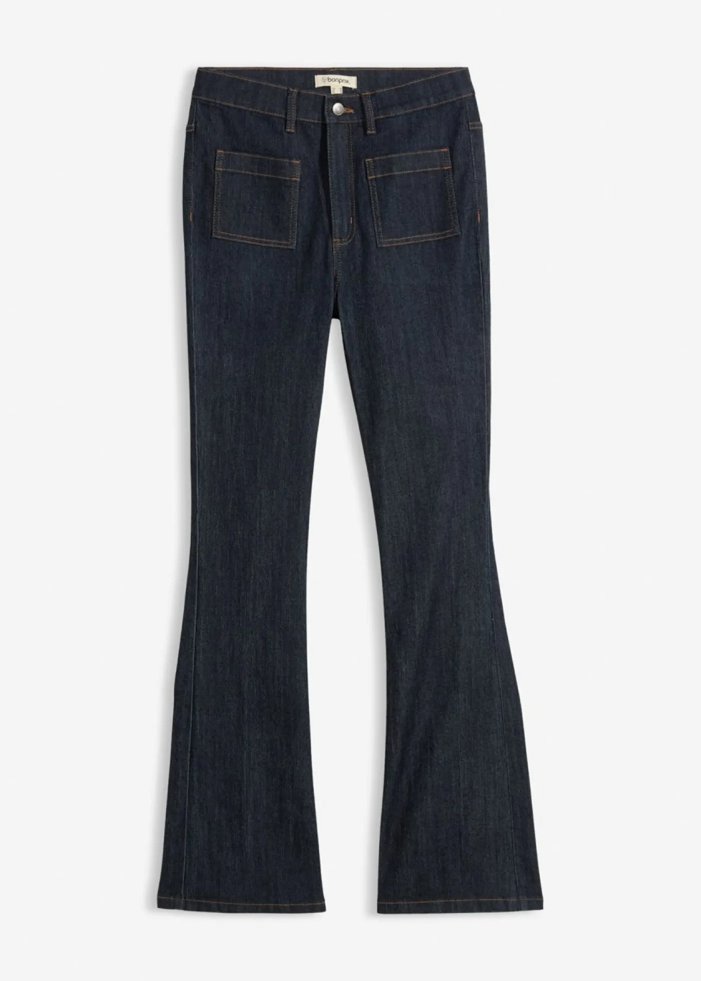 bonprix bonprix Vaqueros bootcut, high waist, cintura cómoda Azul oscuro denim Hot