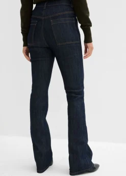 bonprix bonprix Vaqueros bootcut, high waist, cintura cómoda Azul oscuro denim Hot