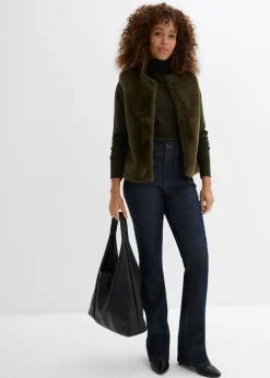bonprix bonprix Vaqueros bootcut, high waist, cintura cómoda Azul oscuro denim Hot