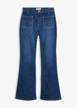 bonprix bonprix Vaqueros bootcut, high waist, largo completo y elásticos Azul piedra usado Sale