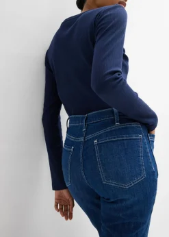 bonprix bonprix Vaqueros bootcut, high waist, largo completo y elásticos Azul piedra usado Sale